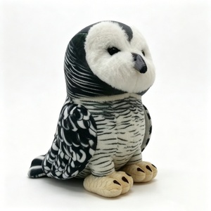 Peluche de búho personalizado con rayas blancas y negras, regalo original para amantes de los búhos, decoración de dormitorio con temática de la naturaleza. - Product Image 2