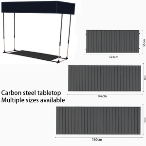 Hotselling opvouwbare snackkar, verstelbare opvouwbare vierwiel picknick- en campingwagen met tafel en zonnescherm - Product Image 4
