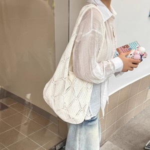 กระเป๋าถือสตรีแบบถักโครเชต์สีพื้น ยี่ห้อ Yalumai ทำจากโพลีเอสเตอร์ สไตล์โบฮีเมียน แบบเปิดได้ พกพาสะดวก เหมาะสำหรับฤดูร้อน ใช้ได้ทั้งไปทะเลและใส่ของช้อปปิ้ง ขนาด 32x13x26 ซม. - Product Image 4