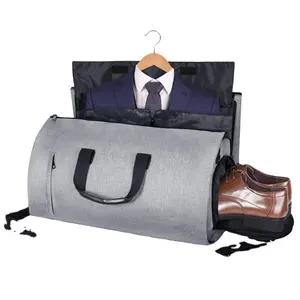 Custom Garment Bag With Shoe Compartment For Travel Convertible