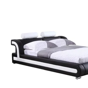 Новейшие золотые простые дизайнерские кровати, фабричная мягкая кожаная кровать G993 #