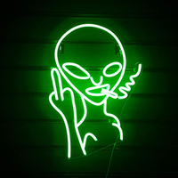 Enseigne au néon LED Alien Bar, lumière verte Alien pour la décoration murale de la maison, du bureau, du magasin, de la salle de jeux, alimentée par USB, décoration au néon
