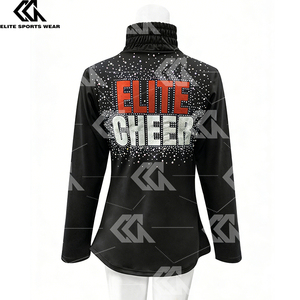 Veste de sport scintillante avec logo en strass pour cheerleading, survêtement d'échauffement, tenue d'entraînement pour équipe de danse - Product Image 5