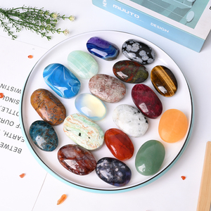 Đá quý tự nhiên hình bầu dục giảm đá đánh bóng tinh thể Palm đá Labradorite Rose Quartz Palm đá - Product Image 4