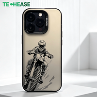 Coque de téléphone rigide antichoc avec impression de motocross tendance pour iPhone 15 Plus