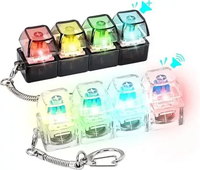 Acrylic Anime LED Fidget Toy Keyboard Cube Keychain-Stress Relief Lightweight LED Keyboard Key Chain
