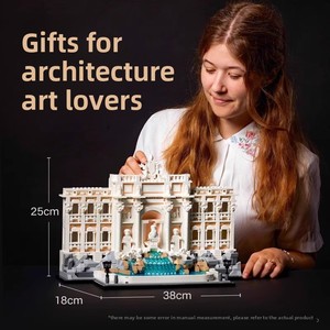Compatible con la Serie 21062 de Construcción, Fuente de Trevi Romana, Bloques de Construcción Educativos Retro, Modelo de Plástico para Armar - Product Image 3