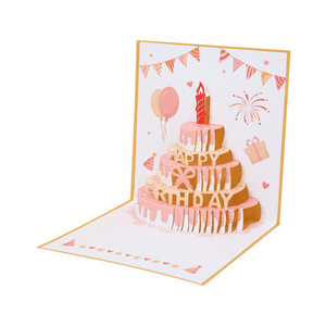 Carte d'anniversaire 3D personnalisable avec lumière et musique, carte de gâteau pop-up pour cadeau - Product Image 6