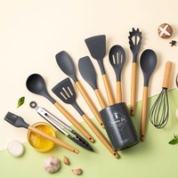 Ensemble d'ustensiles de cuisine en silicone de 12 pièces, résistant à la chaleur, outils et gadgets de cuisine pour une utilisation en cuisine