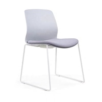 Chaise de formation moderne pour la maison, l'école et le bureau, empilable, en plastique, avec coussin en éponge confortable pour la salle à manger