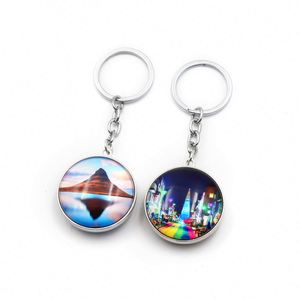 Low Moq Metal Keyring Round Material Glass Key Chains With Your Own Design - Product Image 2