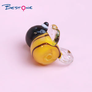 Bestone personalizado miniatura pequeño lindo Murano cristal miel abeja Animal estatuilla cuentas para joyería DIY - Product Image 5