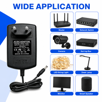 Production personnalisée, adaptateur secteur AC/DC 12V 2A 24W, norme européenne, prise murale EU, pour haut-parleur intelligent et appareil domestique