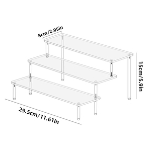 Prateleira Expositora Moderna Portátil de Acrílico com Três Camadas, Leve, Independente e Multicamadas para Joias, Cosméticos e Cozinha - Product Image 6