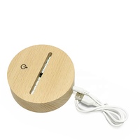 Base de lampe en bois avec interrupteur tactile LED 7 couleurs, télécommande 16 couleurs RGB, support en acrylique et boîte à piles AA – Vente en gros