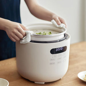 Mini-cuiseur à riz numérique intelligent automatique avec écran tactile LCD, multifonction, antiadhésif, argenté, 2L, faible teneur en sucre, pour la maison - Product Image 1