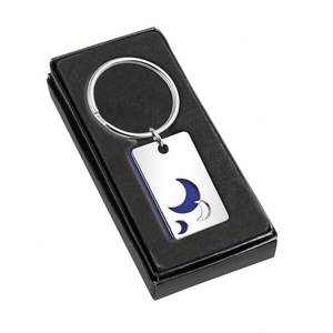 Porte-clés personnalisé en forme de lune à deux plaques, mignon, en PVC, avec cuir, résine, acrylique, verre et alliage métallique pour clés - Product Image 3