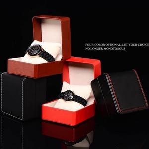 Boîte à montre carrée en cuir PU personnalisée avec logo OEM ODM, vente en gros, estampage à chaud, étui de protection pour montre - Product Image 6