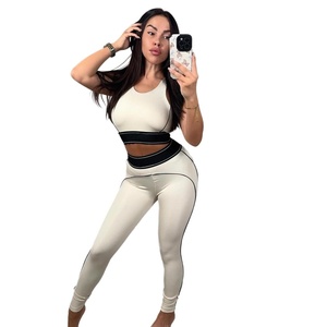 2025 New Style Wholesale Sports Vest High Waist Hip Abdomen Fitness Yoga Suit <b>Seamless</b> <b>Leggings</b> Stretchy Sports Bra Gym Suit - Product Image 3