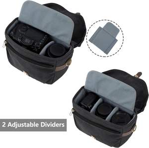 Échantillon gratuit Sac de caméra vidéo numérique vintage en toile imperméable professionnel unisexe pour la photographie - Product Image 4