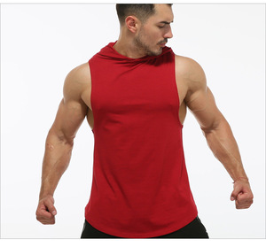 Free Labels Print and hang Tags Wholesale Custom Design or Blank <strong>Sleeveless</strong> Workout Gym <strong>Hoodie</strong> for <strong>Men</strong> - Product Image 2
