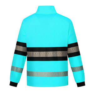 Veste de travail de sécurité légère en polyester avec logo, haute visibilité, design réfléchissant pour les tâches industrielles quotidiennes, entrepôt, usine - Product Image 3