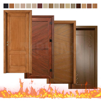 Porte intérieure en bois de style européen, grain noyer noir, insonorisée, résistante à l'humidité, ignifugée 90 minutes, pour villa de luxe