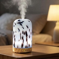 Diffuseur d'huiles essentielles en verre avec fonction minuterie et lumière LED, diffuseur électrique ultrasonique en verre