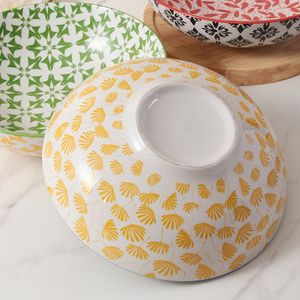 Bát salad gốm sứ men lớn, tùy chỉnh số lượng lớn, nhiều kiểu dáng, in họa tiết men dưới lớp men, màu sắc bóng mượt, bát mì ramen dùng cho tiệc tùng - Product Image 5