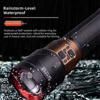 Lampe torche LED laser puissante d'extérieur, rechargeable, étanche, zoomable, pour camping et situations d'urgence, vente en gros