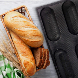 Moldes de Silicona Antiadherentes para Hornear, 24 Cavidades, para Hot Dogs, Baguettes y Sándwiches, Forma Rectangular Perforada - Product Image 1