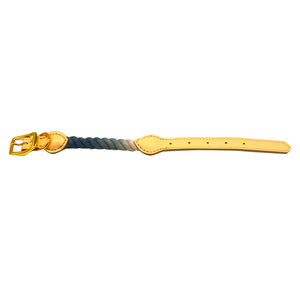 <span class=keywords><strong>Collar</strong></span> de Perro de Cuerda de Algodón Ecológico Premium con Hebilla de Acero Inoxidable y Anillo en D, Patrón Sólido de Cuero PU para Perros Medianos y Grandes - Product Image 3