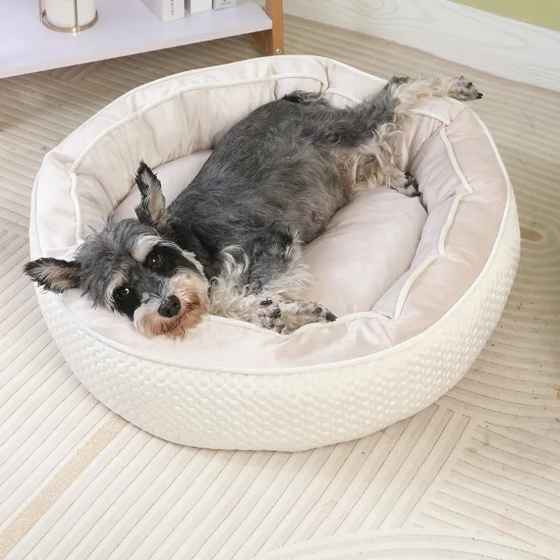 도매 새로운 디자인 푹신한 높은 필링 개와 고양이를위한 사계절 진정 도넛 애완 동물 침대