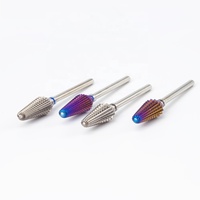 3/32 "violet enduit de haute qualité manucure violet sécurité professionnel tornade Efile perceuse fraises conseils carbure de tungstène mèche à ongles