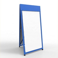 Soporte de Exhibición Plegable Metálico Resistente a la Intemperie para Carteles Publicitarios, Soporte Estable en X de Doble Cara para Escaparates y Aceras