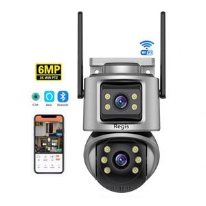 Icsee Wifi PTZ máy ảnh 3K 6MP ống kính kép 5x Zoom kỹ thuật số CCTV không dây con người phát hiện chuyển động IR <span class=keywords><strong>IP</strong></span> Ngoài Trời an ninh máy ảnh - Product Image 1