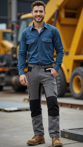 व्यक्तिगत वर्कवियर वर्दी कार्गो पैंट मल्टी-जेबर्स-घुटने के पैड पुरुष काम पैंट - Product Image 3