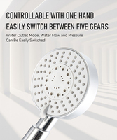 Pommeau de Douche Moderne à Haute Pression 5 Fonctions en Plastique ABS Finition Chromée Écologique Installation Facile pour Douche de Bain