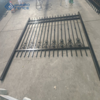 Clôture de jardin en acier galvanisé noir de sécurité, durable, revêtement poudré, 6 pieds/8 pieds de haut, vente en gros