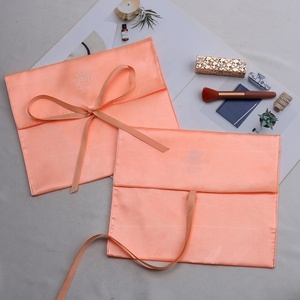 Luxury Super Soft Pink Satin Pouch Custom High Quality Satin Drawstring <b>Bag</b> Silk Packaging <b>Dust</b> <b>Bag</b> Pouch - Product Image 3
