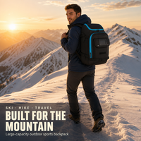 Sac à dos de ski et de randonnée OEM ODM grande capacité pour sports de plein air, voyage, cyclisme, avec bretelles rembourrées, logo personnalisé, vente en gros