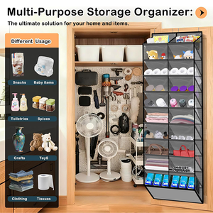 Organizador de Zapatos Plegable de Gran Tamaño para Puerta, Moderno, con Bolsillos Profundos, de Tela No Tejida, para Montar en la Pared, Ahorra Espacio - Product Image 5