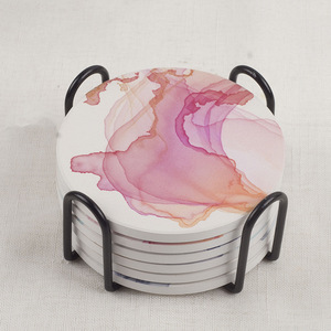 Hot bán Coaster chủ kim loại trang trí nhà tùy chỉnh kim loại sắt dây tròn và vuông Coaster đứng chủ lưu trữ 4-6 đế lót ly - Product Image 5