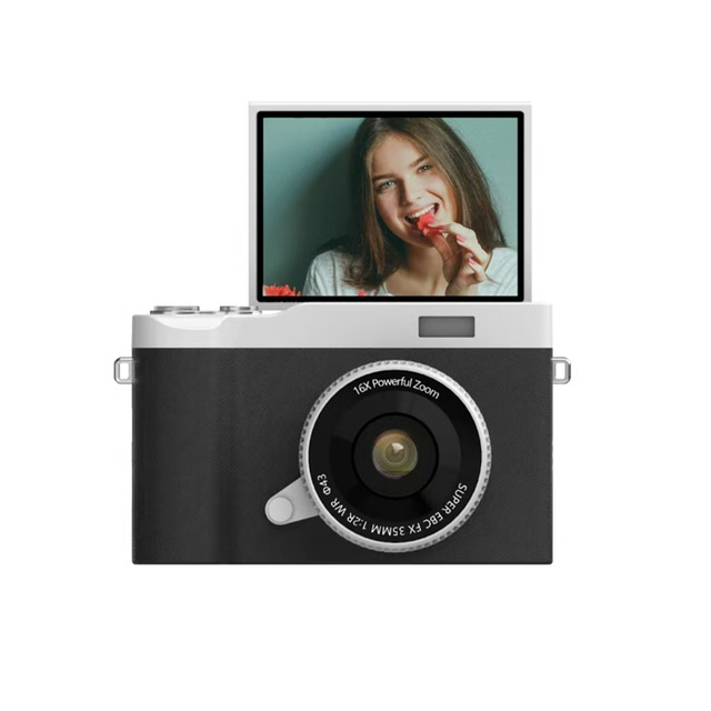 1080P HD 4K Mini Retro Digital Camera with MicroSD 16X Optical Zoom Portable Video Recorder for Outdoor Photography & TikTok