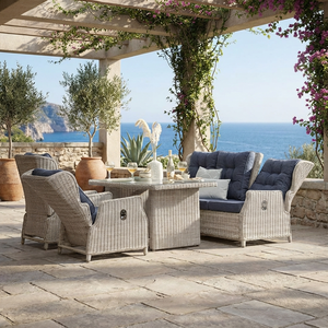 Aluminum Frame Outdoor Rattan Sofa Set with Adjustable Backrest <strong>Reclining</strong> Chairs Patio <strong>Garden</strong> <strong>Furniture</strong> - Product Image 3