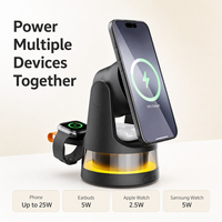 Pengisi Daya Nirkabel Magnetik 5-in-1 Qi2.2 25W, Dock Pengisian Multi-Perangkat untuk iPhone, Samsung Galaxy, Google Pixel, Smart Watch & AirPods