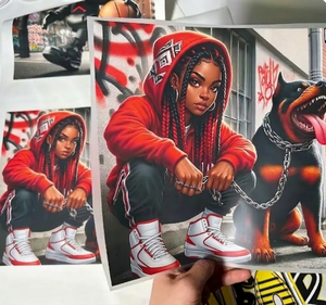 Patchs thermocollants graphiques Hip Hop tendance, impression sérigraphique, encre lavable personnalisée pour vêtements jeunesse et streetwear urbain - Product Image 1