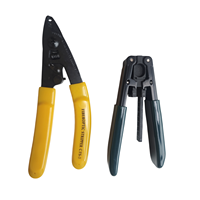 Kit d'outils pour câble de branchement FTTH avec mesureur de puissance optique, localisateur visuel de défauts, cisaille à fibre optique et dénudeur pour l'installation