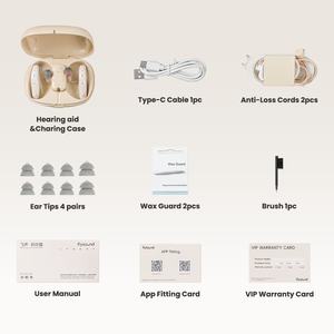 Aparelho Auditivo Inteligente Flysounds com Cancelamento de Ruído para Perda Auditiva Severa, Recarregável, Impermeável, Amplificador de Som com Estojo de Carregamento - Product Image 5