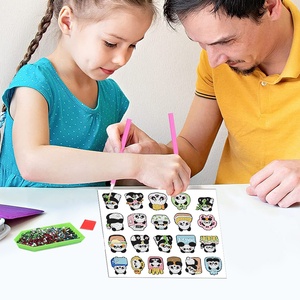 Moderne nouveau dessin animé <span class=keywords><strong>Panda</strong></span> DIY imprimé diamant autocollant fait à la main noir blanc sticker mural en boîte maison décoration murale diamant peinture - Product Image 1